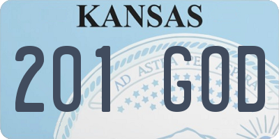KS license plate 201GOD