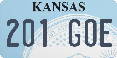 KS license plate 201GOE