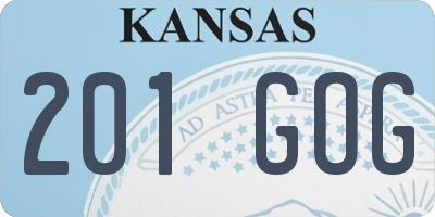 KS license plate 201GOG