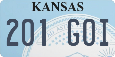 KS license plate 201GOI