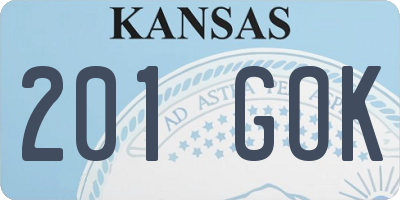 KS license plate 201GOK