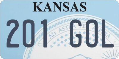 KS license plate 201GOL
