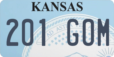 KS license plate 201GOM