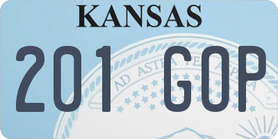 KS license plate 201GOP