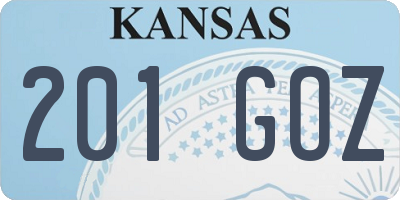 KS license plate 201GOZ