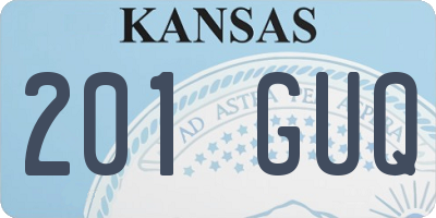KS license plate 201GUQ
