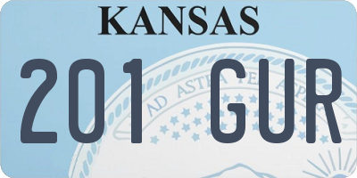 KS license plate 201GUR