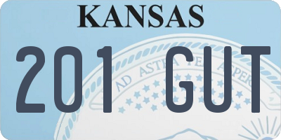 KS license plate 201GUT