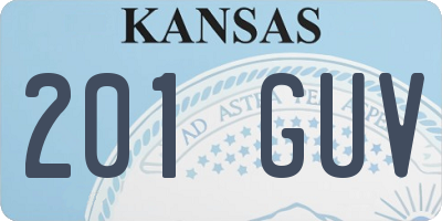 KS license plate 201GUV