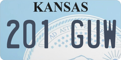 KS license plate 201GUW