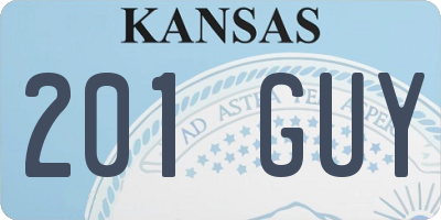 KS license plate 201GUY