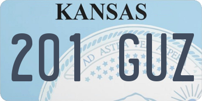 KS license plate 201GUZ
