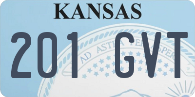 KS license plate 201GVT