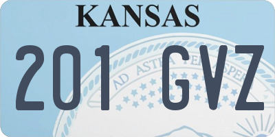 KS license plate 201GVZ