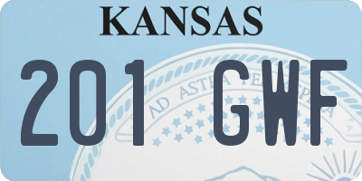 KS license plate 201GWF