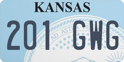 KS license plate 201GWG