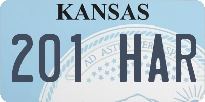 KS license plate 201HAR