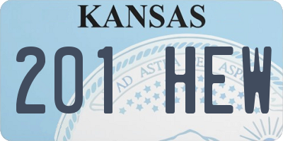 KS license plate 201HEW