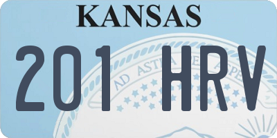KS license plate 201HRV
