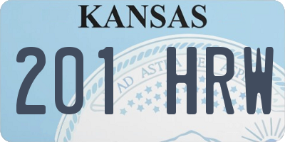 KS license plate 201HRW