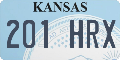 KS license plate 201HRX