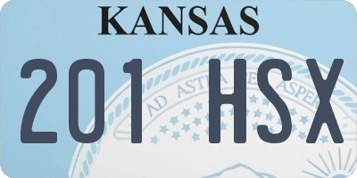 KS license plate 201HSX