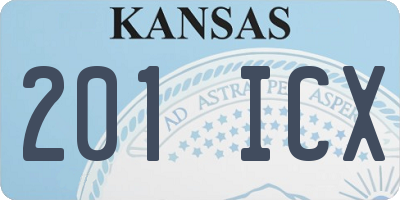 KS license plate 201ICX