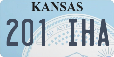 KS license plate 201IHA