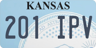 KS license plate 201IPV