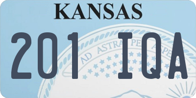 KS license plate 201IQA