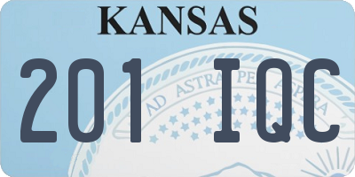 KS license plate 201IQC