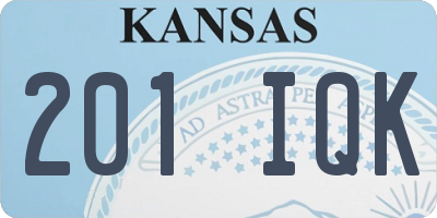 KS license plate 201IQK