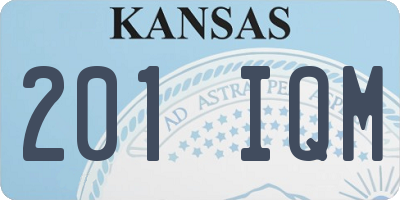 KS license plate 201IQM
