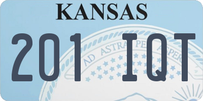KS license plate 201IQT