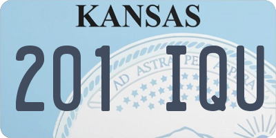 KS license plate 201IQU