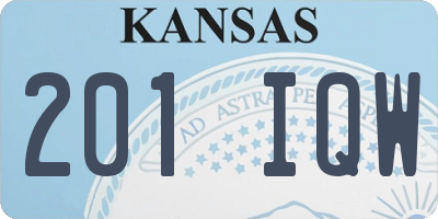 KS license plate 201IQW