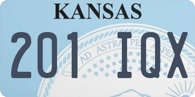 KS license plate 201IQX