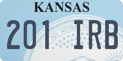 KS license plate 201IRB