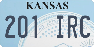 KS license plate 201IRC