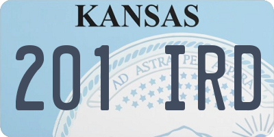 KS license plate 201IRD