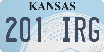 KS license plate 201IRG