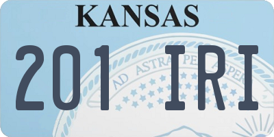 KS license plate 201IRI