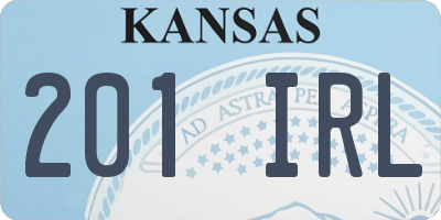 KS license plate 201IRL