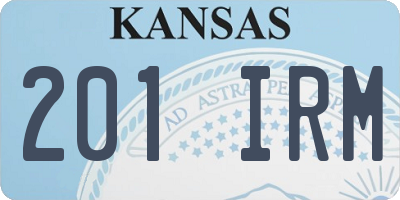 KS license plate 201IRM