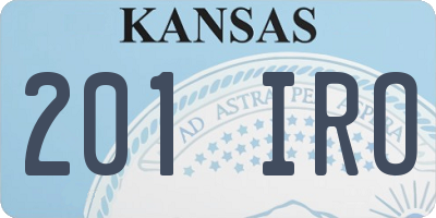 KS license plate 201IRO
