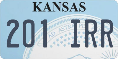 KS license plate 201IRR