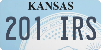 KS license plate 201IRS