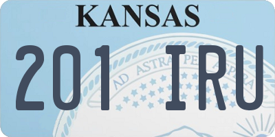 KS license plate 201IRU