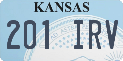 KS license plate 201IRV
