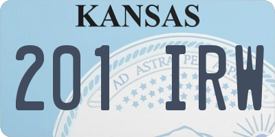 KS license plate 201IRW